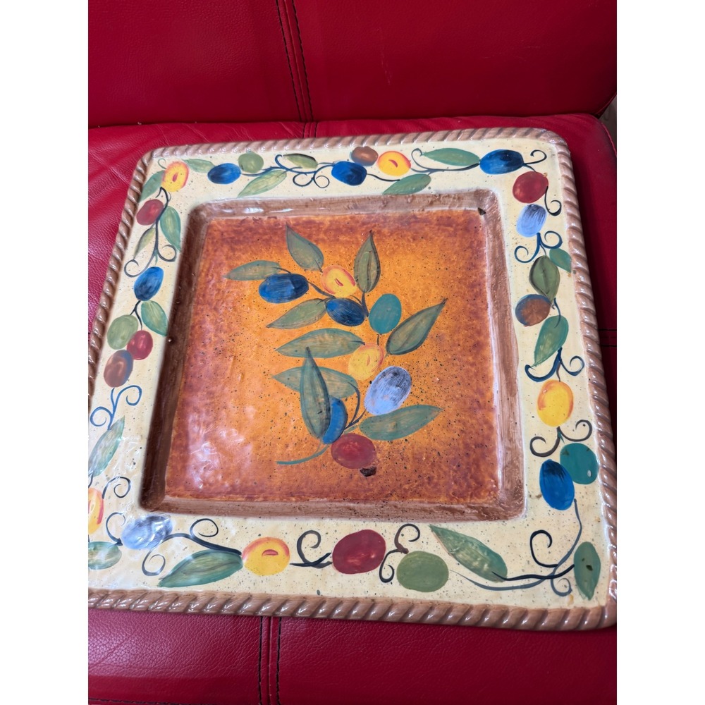 Certified International Sue Zipkin Olive Branch Square Platter